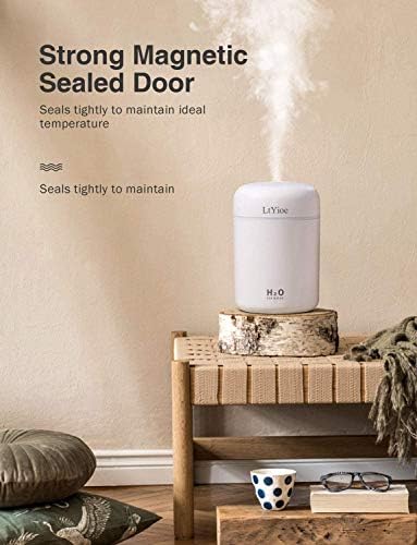 LtYioe Colorful Cool Mini Humidifier, USB Personal Desktop Humidifier for Car, Office Room, Bedroom,etc. Auto Shut-Off, 2 Mist Modes, Super Quiet. (White) - Image 3