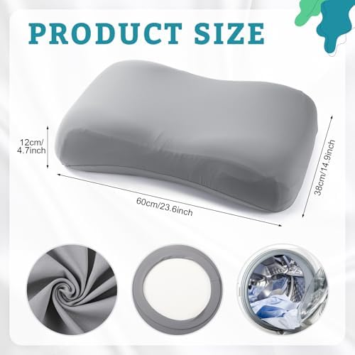 Mindsoft Cooling Sleep Cervical Neck Pillowcase (Only Pillowcase) Breathable Cold Pillow Cover for Side & Back Sleepers Orthopedic Cervical Shape(Gray) - Image 2