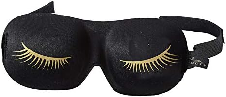 Bucky Ultralight & Comfortable Contoured Sleep Eye Mask, Gold Eyelash, One Size,5824 by Bucky