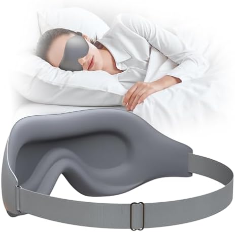 Sleep Mask, EVA BELLE Eye Mask for Men Women, Zero Pressure 3D Sleeping Mask, Cool Super Smooth Light Blocking Soft Eye Shade Cover Memory Foam, Lightweight for Home Travel Use by Evabelle