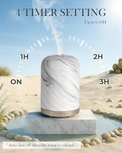 Essential Oil Diffuser - 2.4 MHz Ultrasonic Ceramic Diffuser with Pulse/Continuous Mist & 3 Night Light Modes, Waterless Auto-Off, Silent Aromatherapy Diffuser for Home, Office, Gifting & Home Decor - Image 5