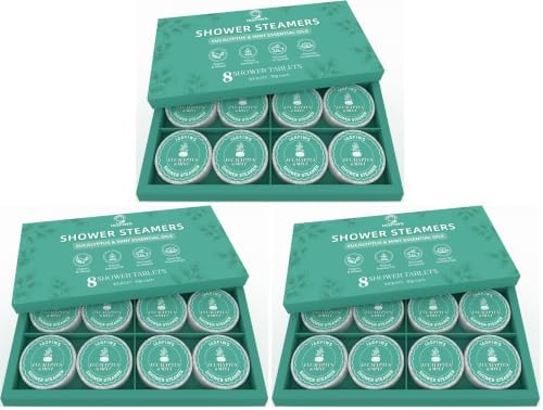 Shower Steamers Aromatherapy for Women & Men, 8 Pcs Eucalyptus Mint (Pack of 3) by IAGFIWS