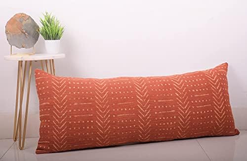 Trade Star Mudcloth Lumbar Throw Pillow Cover 100% Cotton Pillow Case Indian Handmade Bed Pillow Shams for Home Decor Large Pillow for Rooms Sofa Couch (Rust Snow 14X36 INCHES) - Image 3