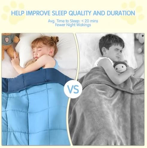 yescool Blue Weighted Blanket 3 Pounds Cooling Weighted Lap Blanket, Heavy Blankets for Sleeping, Weighted Throw Blanket Gifts for 5+ Years 20-40lbs, 36"x48" - Image 2