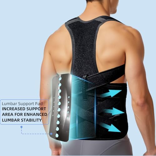Upgraded Posture Corrector for Women & Men, Back Brace for Upper/Lower Back Pain, Herniated Disc, Sciatica,Adjustable Support & Bionic Panel L (34"-38") - Image 2