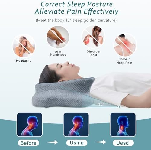 CHxxy Cervical Neck Pillow for Pain Relief Sleeping, Memory Foam Pillows - Image 5