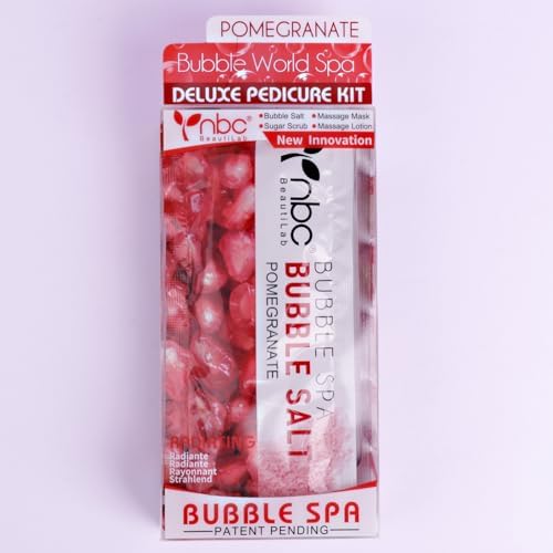 Pedicure Kit Foot Soak Set: Bubble Salt, Sugar Scrub, Massage Mask, Massage Lotion in a Box, 4 Step Foot Spa Kit for Dry Feet,Tired Feet (1 Set Pomegranate) - Image 7