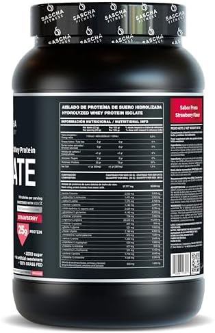 SASCHA FITNESS Hydrolyzed Whey Protein Isolate,100% Grass-Fed (2 Pounds, Strawberry) - Image 2