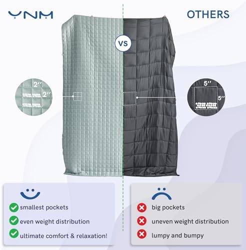 YnM Cooling Weighted Blanket for Adults, 25lbs Heavy Bed Throw Comforter with 100% PE Fabric, Ideal for Hot Sleepers or Summer Days(60x80 Inches for Queen/King Bed, 25 Pounds, Green) - Image 6