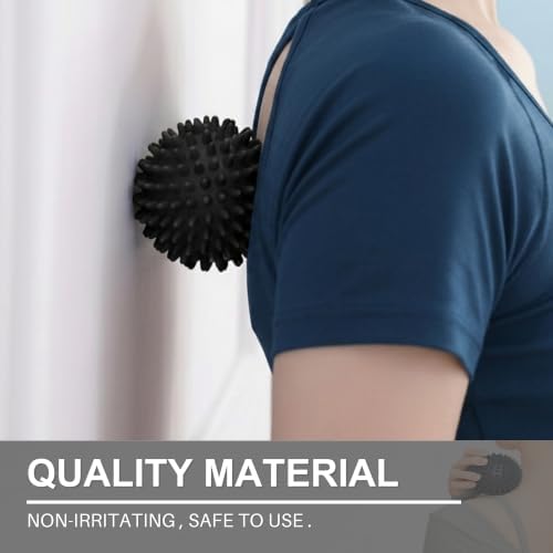 LEZER Spiky Massage Ball, Trigger Massage Point, Plantar Fasciitis, Deep Tissue Myofascial Release Tool, Foot Massager, Muscle Knot Relief, Physical Therapy, 3.5 in（Black） - Image 5