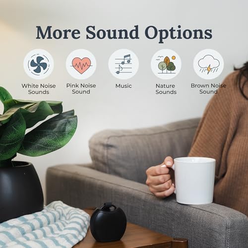 Yogasleep Rohm+ Travel White Noise Sound Machine (Black), Bluetooth Wireless Speaker & Charging, 20 Soothing Natural Sounds, Noise Canceling for Sleep Aid, Office Privacy & Meditation, Compact Size - Image 3