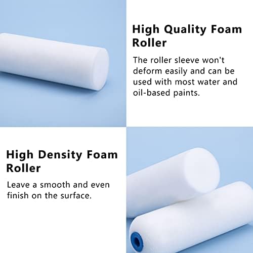 Mister Rui Foam Paint Roller, Sponge Paint Roller Sleeve, High Density Foam, for Furniture Painting and Decorating, 4 Inch Head-Rounded Design (110mm), Pack of 10 - Image 5