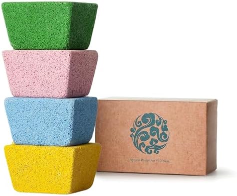 Multi-Color Pumice Stone Set – Ergonomic Trapezoid Foot File, 4-Pack in Pink, Yellow, Blue, & Green – Ideal for Callus Removal, Dead Skin Exfoliation,Cracked Heel Treatment – Durable & Thick by CopesFuda