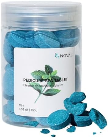 NOVAL Pedicure Spa Tablets, Blue Mint Foot Soak for Pedicure Bowl, Foot Bath and Salon Home Use, 100g by NOVAL