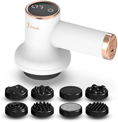ZY ZERYEW Cordless Cellulite Massager, Handheld & Mini Lymphatic Drainage Massager, Massage Stomach Belly Arms Legs, Body Sculpting Machine for Women Female at Home -1.1lb Weight by ZYZERYEW