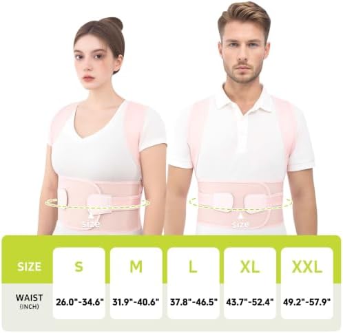 Posture Corrector for Women and Men, Adjustable Back Brace Support with Dual Support Rods, Shoulder Straightener Posture Corrector for Rounded Shoulders, Upper Back Support Brace, Breathable Posture Trainer (Pink, XX-Large) - Image 5