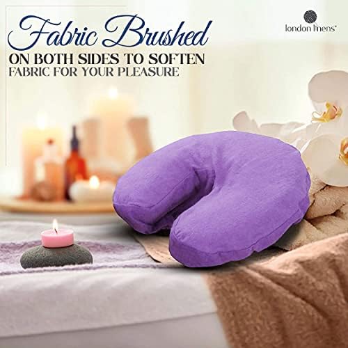 LONDON LINENS Pack of 10, Premium Extra Thick 100% Cotton Flannel Massage Tables Face Cradle Covers Cozies Fitted - Includes 10 pcs (Lilac) - Image 6