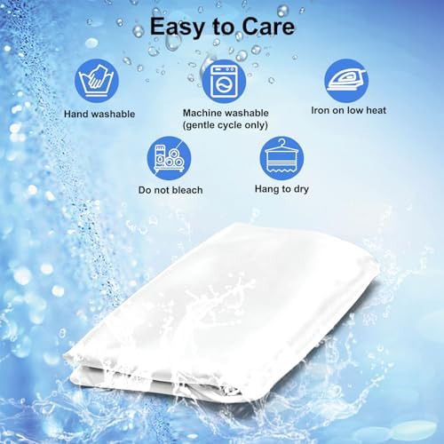 2 Pack Satin Pillowcase for Zelimun Cervical Pillow, Contour Pillow Case Cover, Soft Pillowcase Cover with Zipper (White) - Image 4