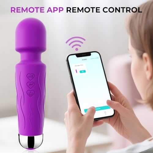 Kverg Handheld Personal Small Massager with APP–Waterproof, USB Rechargeable, 20 Vibration Patterns, 8 Speeds, Light Purple - Image 5
