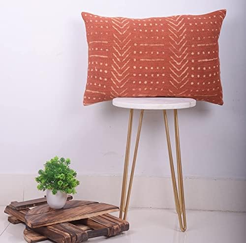 Trade Star Decorative Handwoven Sofa Pillow Case Handloomed Cushion Case 100% Cotton Throw Pillow Cover for Living Room Indian Spring Pillow Cover Fall Decor Case (Rust Snow 12X18 INCHES) - Image 2