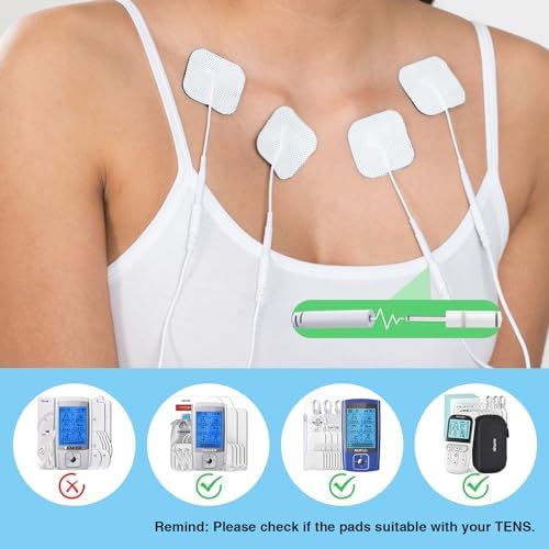 TENKER TENS Unit Replacement Pads 2x2" Reusable TENS Electrode Pads - 20PCS 3rd Gen Latex-Free Self-Adhesive Electrotherapy Patches Compatible with AUVON, Etekcity, Nicwell Care TENS - Image 5
