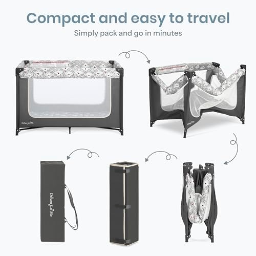 Dream On Me Zodiak Portable Playard, Compact for Travel, Carry Bag, Gray - Image 4