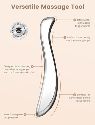 lifechill 304 Stainless Steel Gua Sha & Metal Trigger Point Massage Tool - Image 3