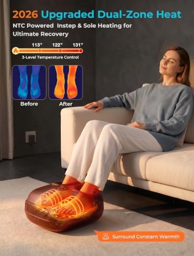 ALLJOY Foot Massager with Heat,Birthday Gifts for Women,3-Zone Foot Machine - Image 2