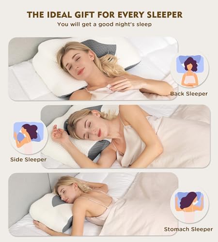 Osteo Cervical Pillow for Neck Pain Relief, Hollow Design Odorless Memory Foam Pillows with Cooling Case, Adjustable Orthopedic Bed Pillow for Sleeping, Support for Side Back Sleepers - Image 7