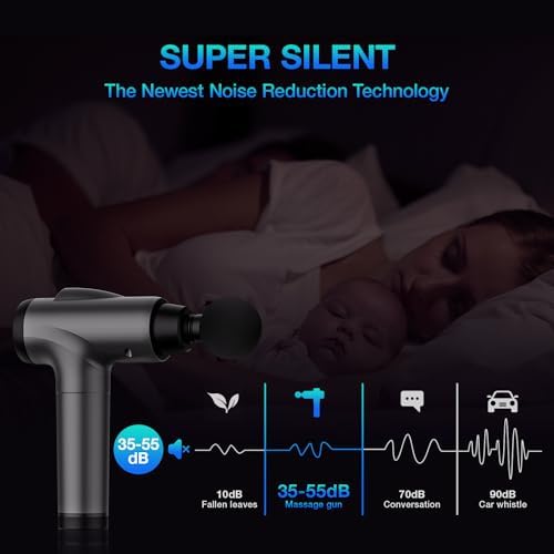 OLsky Massage Gun Deep Tissue 30 Speeds 9 Attachments Handheld (Grey) - Image 6