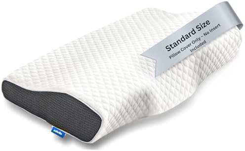 Derila Pillowcase Cover for Neck Pillow, White, Cover Only, 50 x 30 cm by Derila%7CMemoryFoamPillow