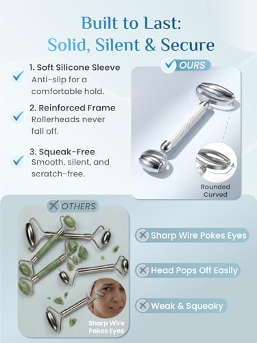 Rena Chris Stainless Steel Gua Sha Face Roller for Puffiness and Sculpting - Image 4