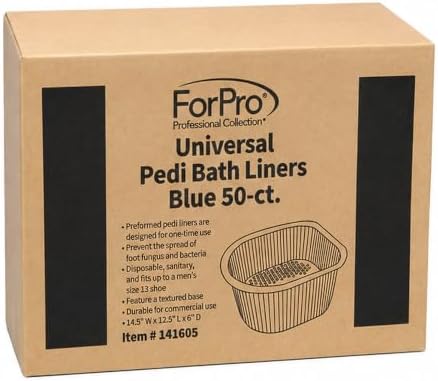ForPro Universal Pedi Bath Liners - 50% THICKER - Fit Footsie Bath Plus Foot Bath, Disposable Pedicure Foot Tub Liners for Foot Spa Basins & Foot Bath Soaks, Blue, 50-Count - Image 2