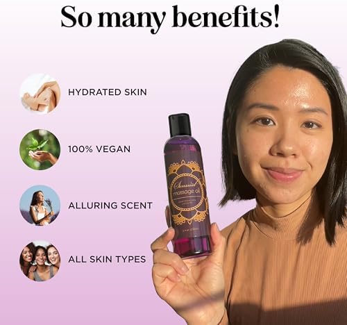 Aromatherapy Sensual Massage Oil for Couples - Relaxing Lavender Massaging Oil for Massage Therapy with Vitamin E Jojoba & Sweet Almond - Naturally Scented Vegan Non GMO & Gluten Free (8 Fl Oz) - Image 3