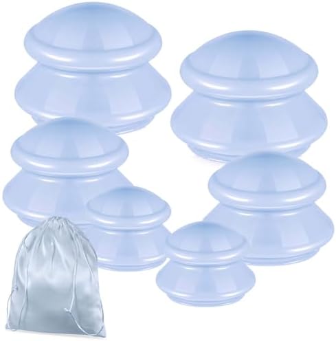 TrelaCo 6 Pcs Silicone Cupping Kit for Massage Therapy,Light Blue by TrelaCo