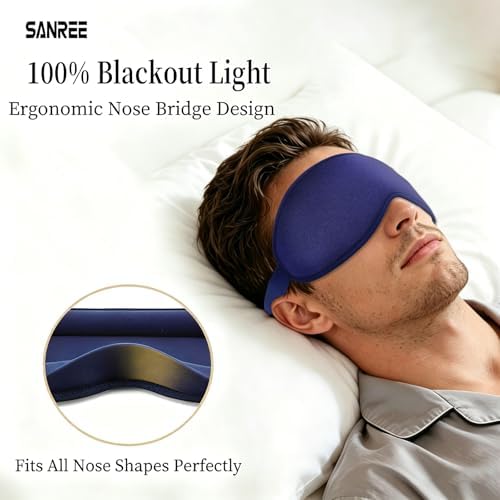 Sleep Mask for Side Sleeper Women Men,Blackout Eye Masks for Sleep - Image 2