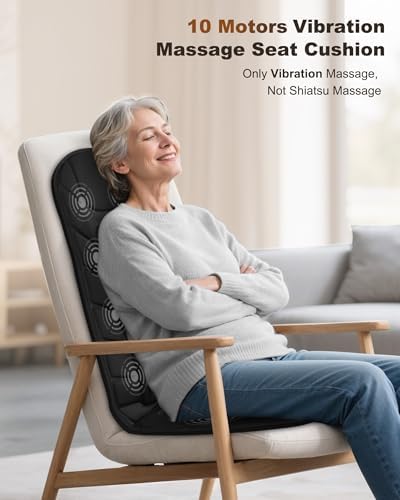Snailax Vibration Back Massage Seat Cushion with Heat, Office Chair Pad - Image 2