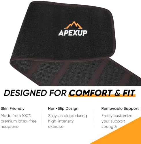 APEXUP Waist Trainer for Women Lower Belly Fat, Men Sweat Band, Stomach Wrap, Waist Trimmer with Removable Lumbar Support - Image 6