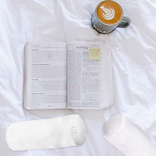 Tatuo 2 Pieces White Cervical Round Pillow Cover for Neck Roll Pillow Cervical Neck Roll Memory Cylinder Round Cushion(Artificial Silk,17 x 4 Inch) - Image 5