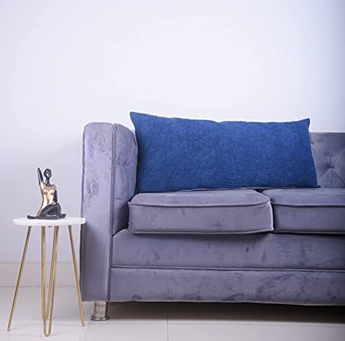 Trade Star Handloom Pillow Cover Throw Pillow Case Luxurious Oblong Cooling Authentic Bed Rest Cushion Cover for Bedding Decor (Indigo (Solid), 14 X 36 Inch) - Image 3