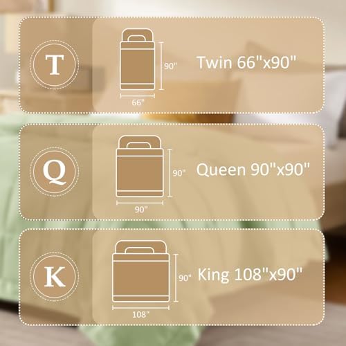 downluxe Queen Size Blanket with Satin Trim, Lightweight Down Alternative Blankets Queen Size for All Season, Machine Washable (Sage Green, 90x90 Inch) - Image 6
