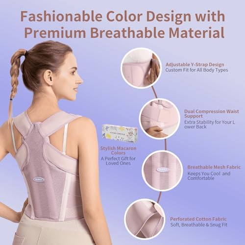 NLNYCT Posture Corrector for Women – 2-in-1 Back Brace with Shoulder Support, Adjustable Full Back Straightener for Upper & Lower Back Pain Relief, Hunchback, Scoliosis & Spine Alignment (M/L) - Image 3