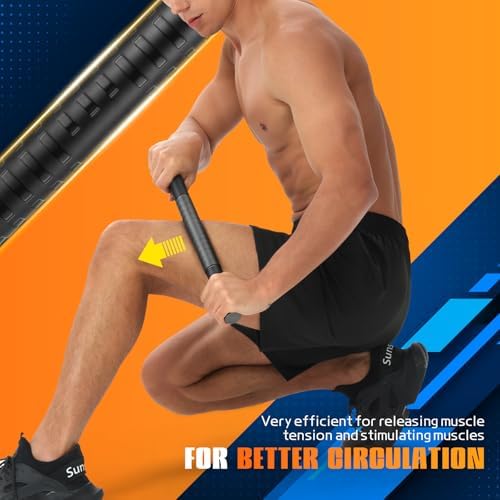 Muscle Roller Stick,17" Massage Roller for Muscle Deep Tissue Massage Black - Image 3