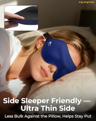 Airplane Travel Essentials Blackout: 3D Contoured Eye Masks for Sleep -Zero Pressure Sleep Mask for Women Men Lash Extensions Friendly - Perfect for Night Shift Nurse College Dorm Road Trip(Blue) - Image 4