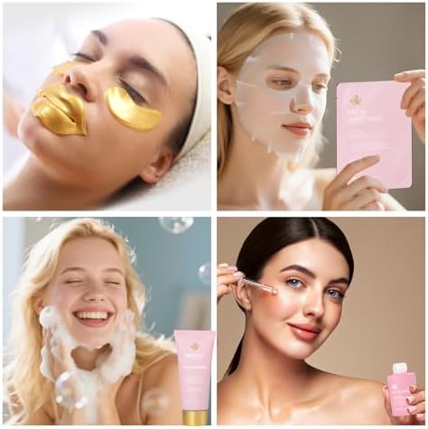 35 Pcs Gift for Women, Rose Bath and Body Gift Basket, Facial Skin Care Set - Image 3