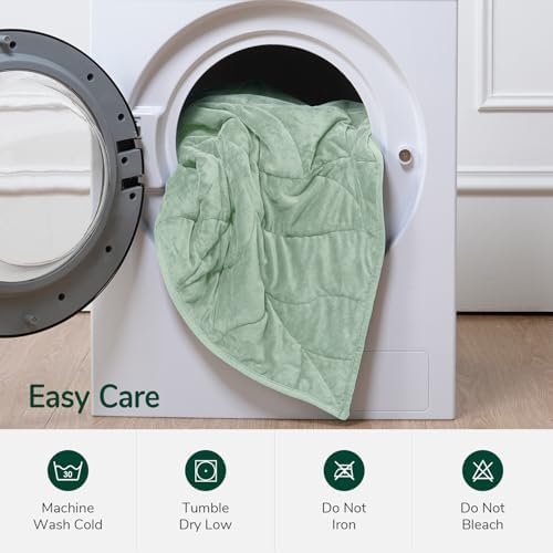 Weighted Blanket for Adults 15 lbs, 60" x 78" washable Blankets, Sage Green - Image 7