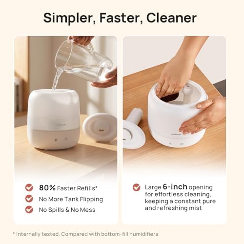 Clarston Humidifiers for Bedroom, 2L Cool Mist Humidifier, 24dB Quiet Sleep - Image 6