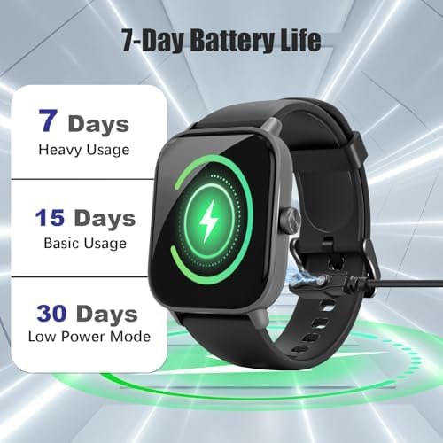 Smart Watch for Men & Women Android & iPhone, 1.83" HD Touchscreen, 24/7 Heart Rate, Sleep & Fitness Tracker, Answer/Make Calls/100+ Sports Modes/Message Reminder, IP68 Waterproof, Pedometer, 2 Bands - Image 6