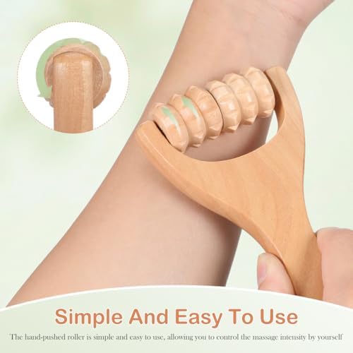 SHINEOFI 2Pcs Wooden Massage Roller, Hand Muscle Roller Stick, Bead Massage Tool for Legs, Manual Wood Therapy Tools for Arms Feet Shoulder Acupoint Tissue Relief - Image 6