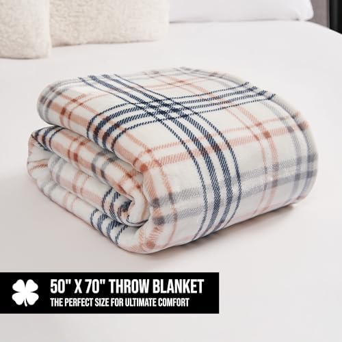 Lucky Brand Camper Plaid Beige 50"x70" Cozy Plush Blanket - Premium Microfiber Throw for Luxurious Comfort and Style - Image 2